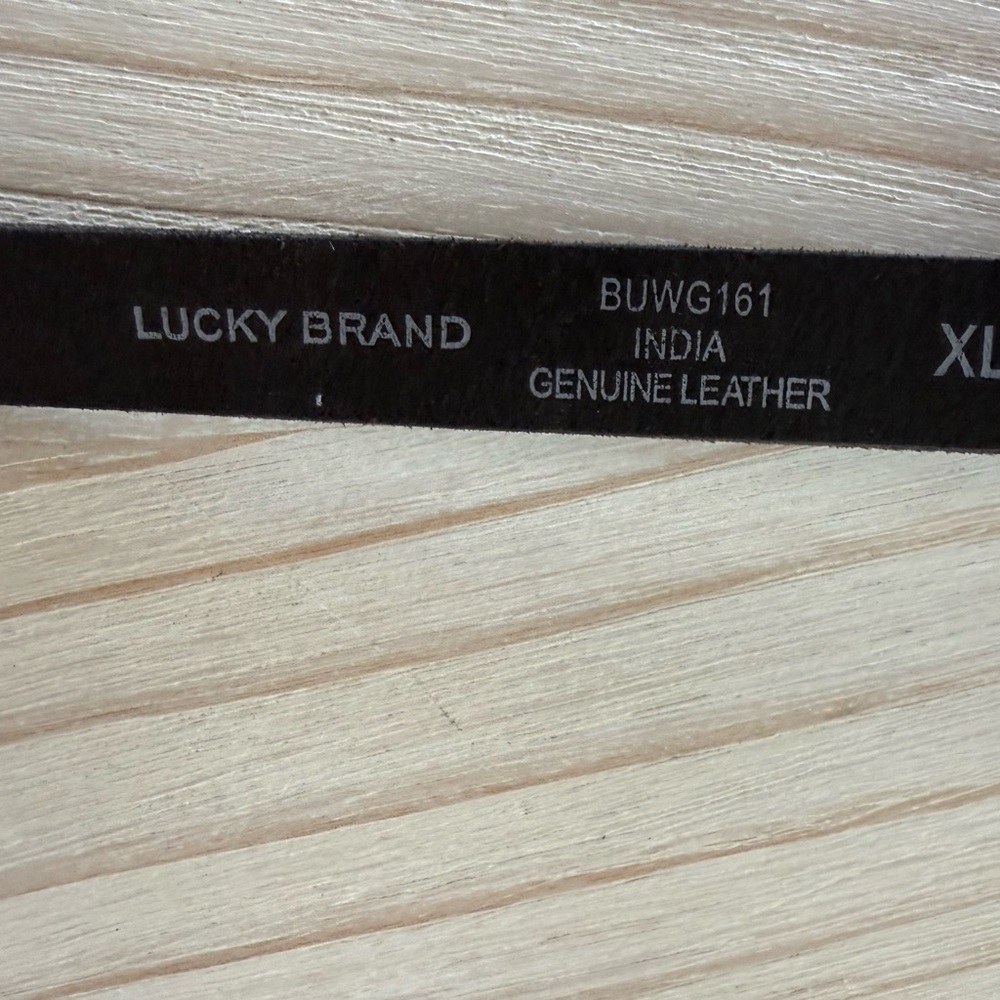 Lucky Brand Black Leather Belt with Silver Heart - Picture 5 of 5